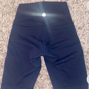 Lululemon Navy Wunder Under Biker Shorts